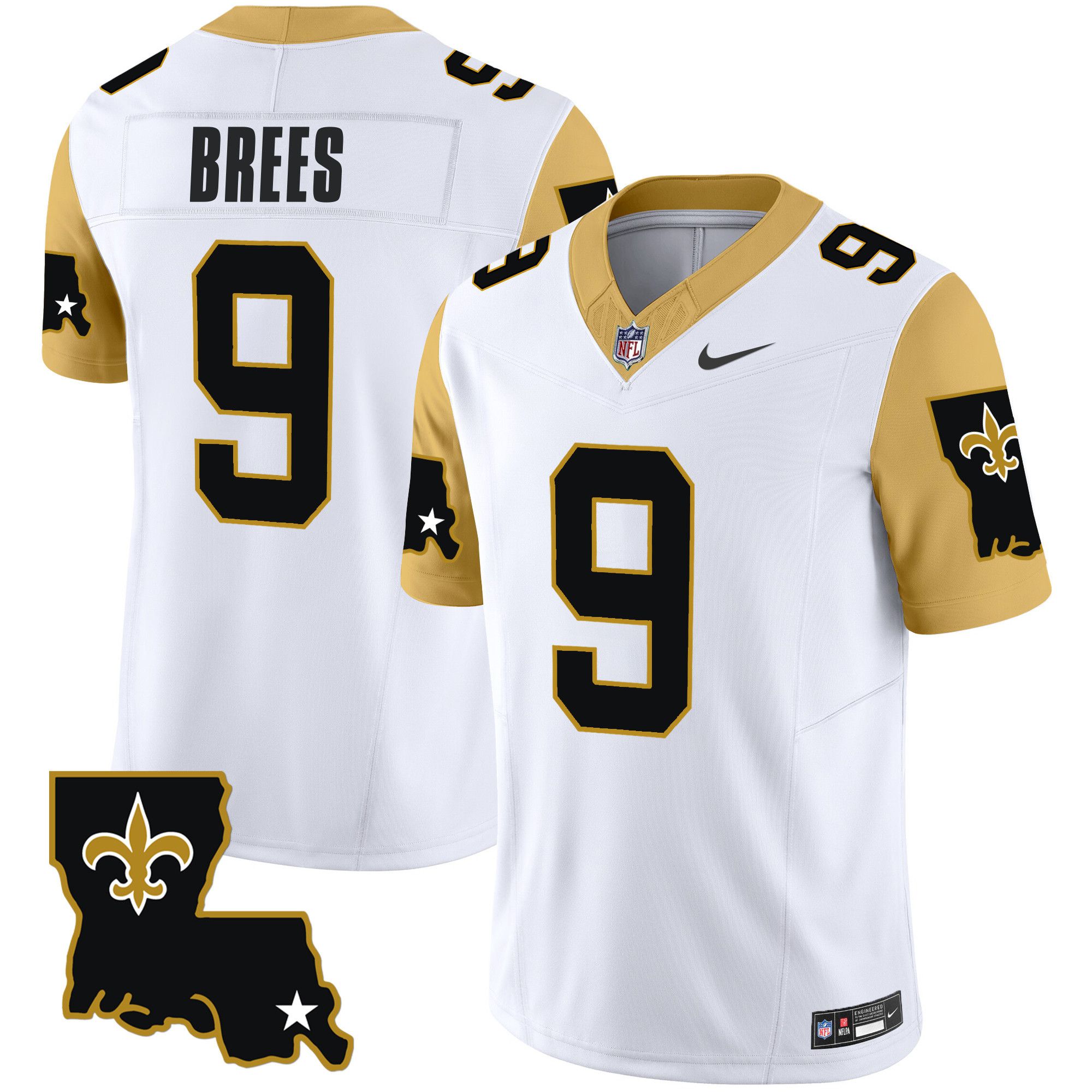 Men New Orleans Saints #9 Brees White 2024 Nike 1987 Legacy Vapor Limited NFL Jersey->customized nfl jersey->Custom Jersey
